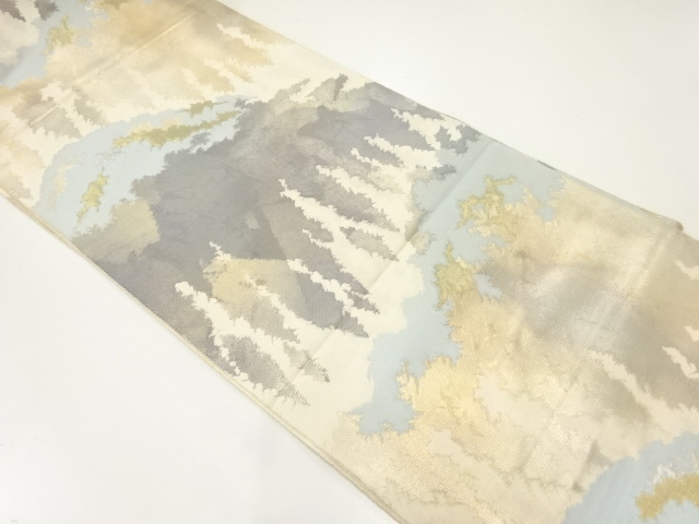 アンティーク　遠山模様織出し袋帯（材料）